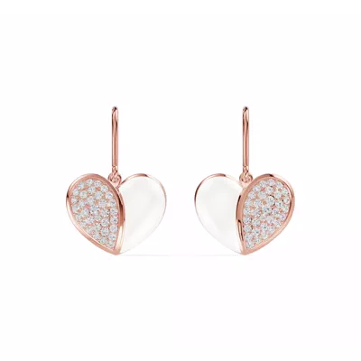 Amara White Ceramic Pavé Heart Earrings