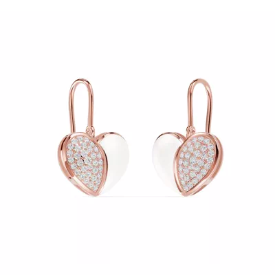 Amara White Ceramic Pavé Heart Earrings