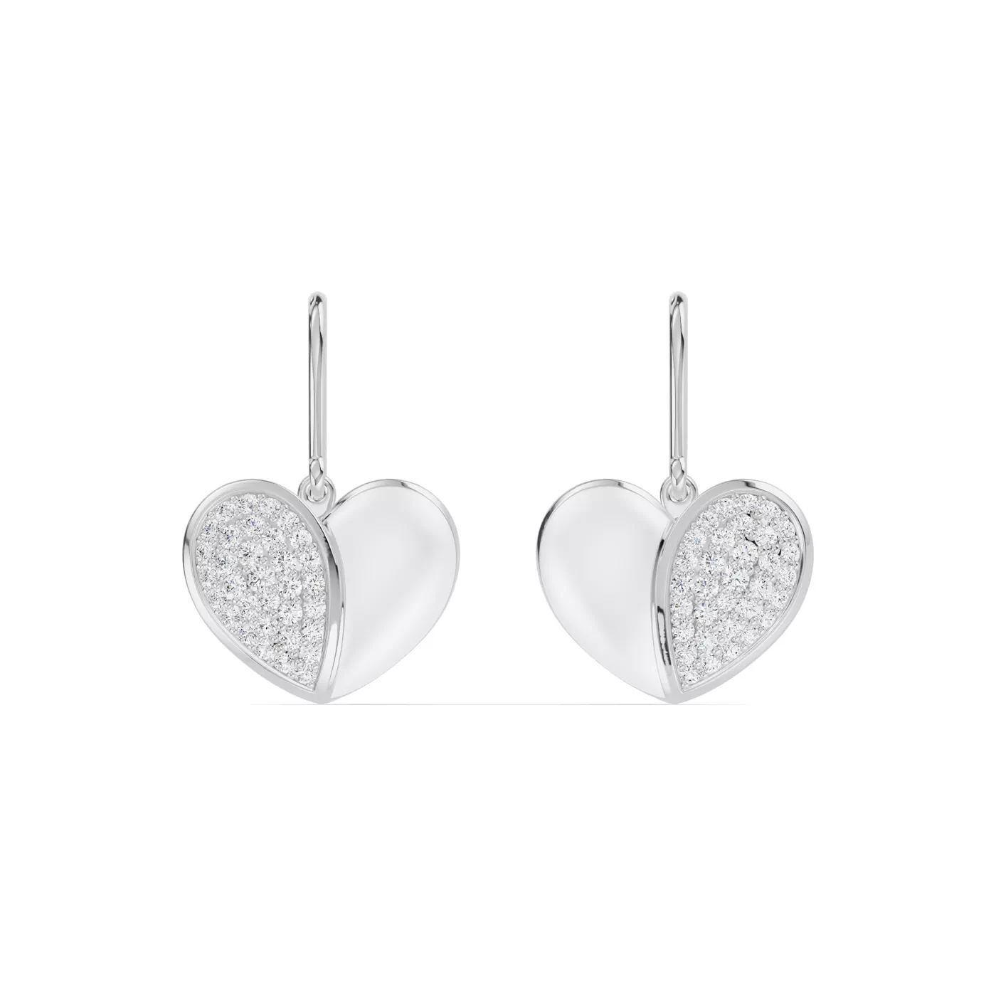 Ceramic & Pavé Heart 14K White Gold Engagement Ring