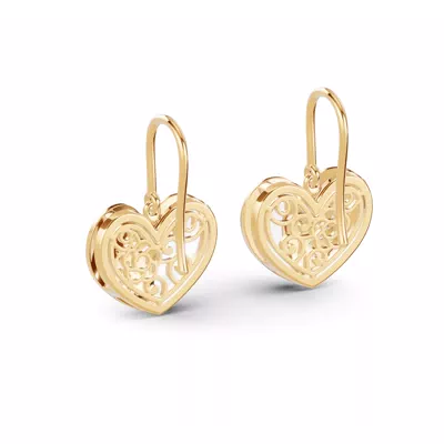 Amara White Ceramic Lab Pavé Heart Earrings