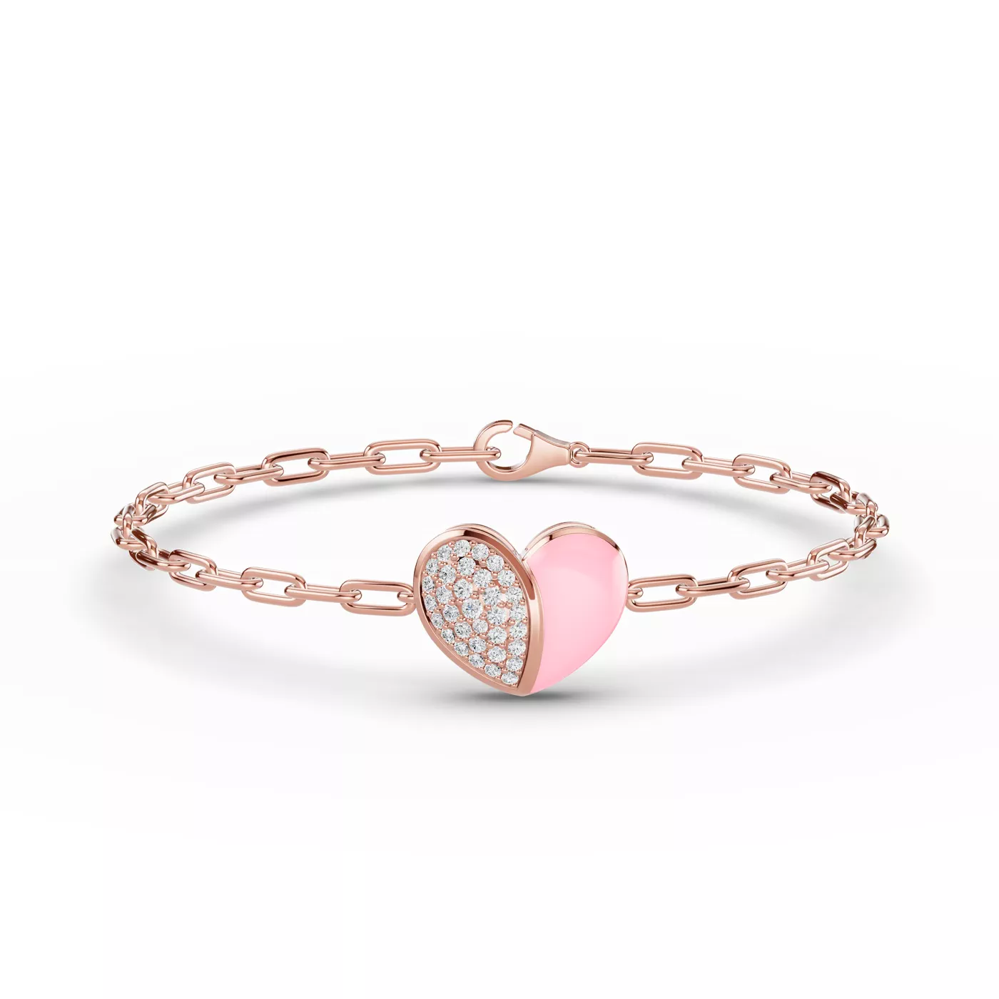 Heart Detail Design 14K Rose Gold Engagement Ring
