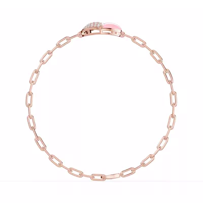 Amara Pink Ceramic Lab Pavé Heart Bracelet