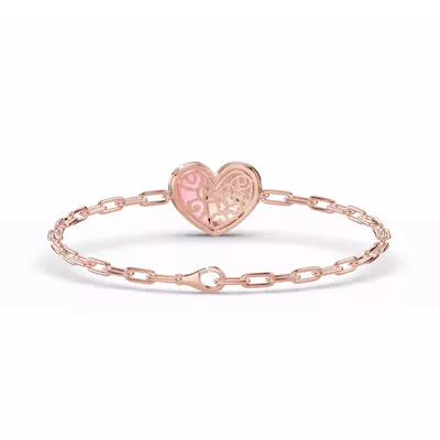 Amara Pink Ceramic Pavé Heart Bracelet