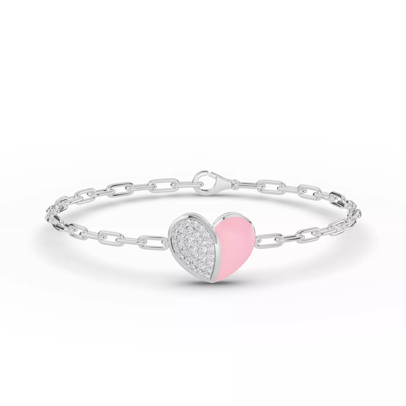 Heart Detail Design 14K White Gold Engagement Ring