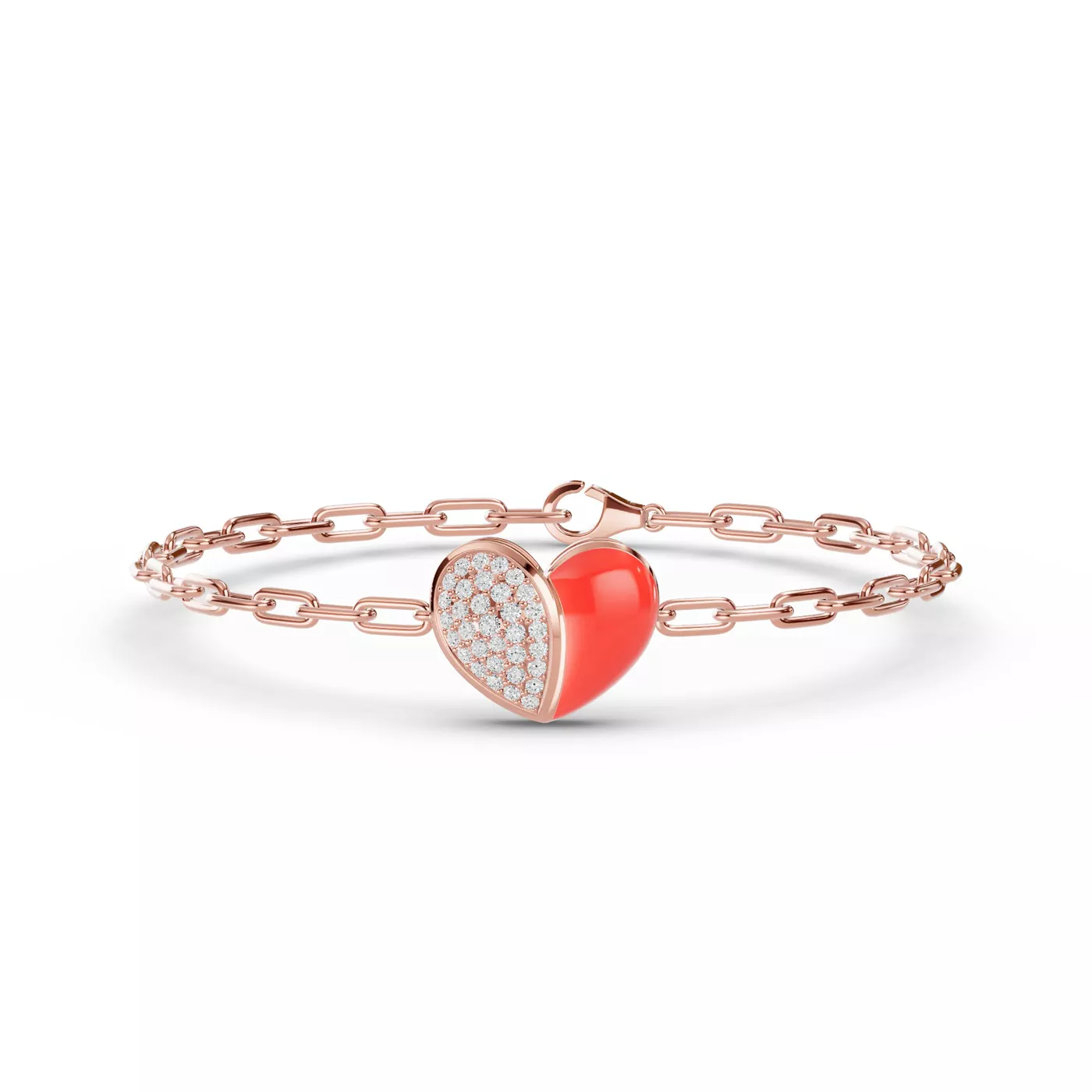 Heart Detail Design 14K Rose Gold Engagement Ring