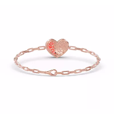 Amara Red Ceramic Pavé Heart Bracelet