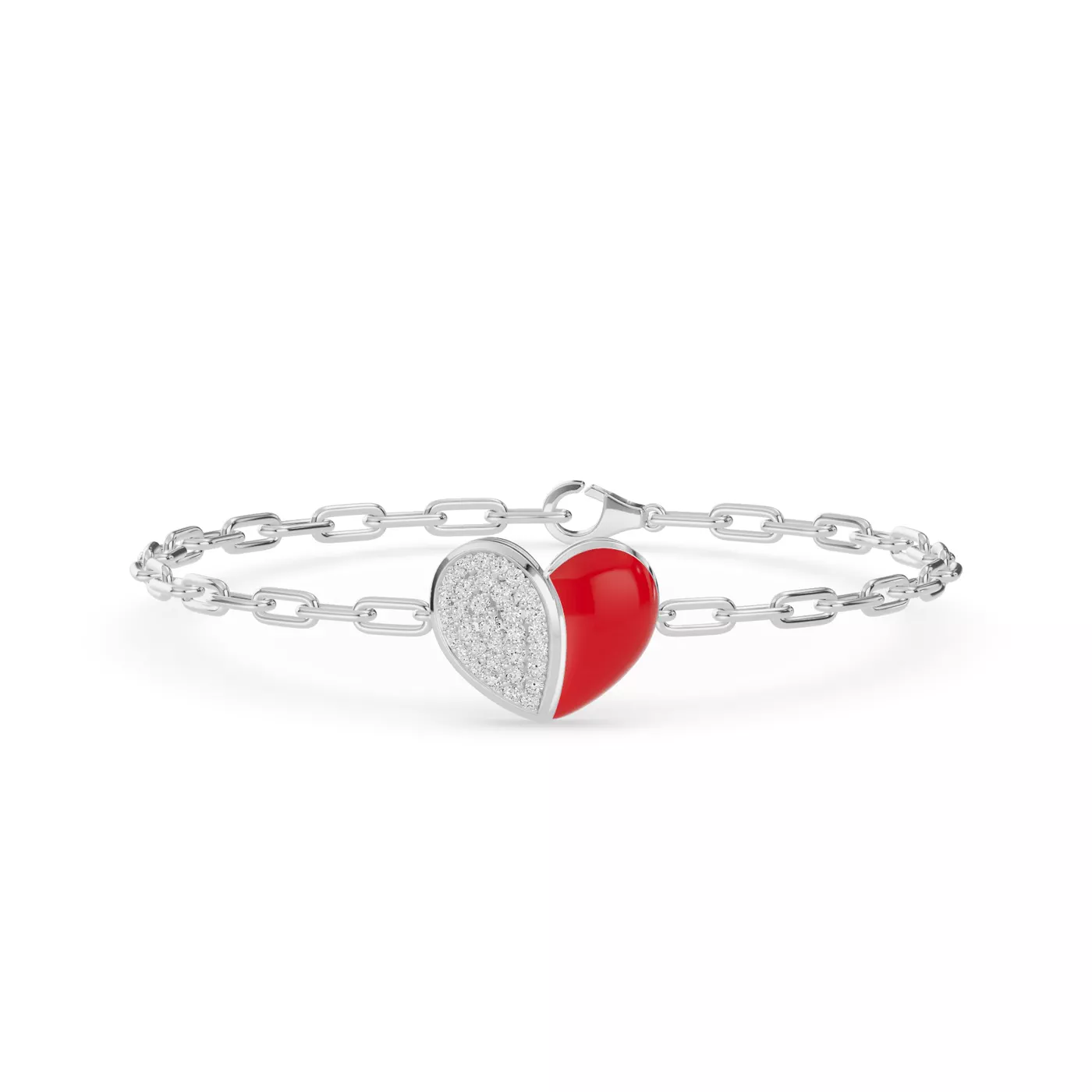 Heart Detail Design 14K White Gold Engagement Ring