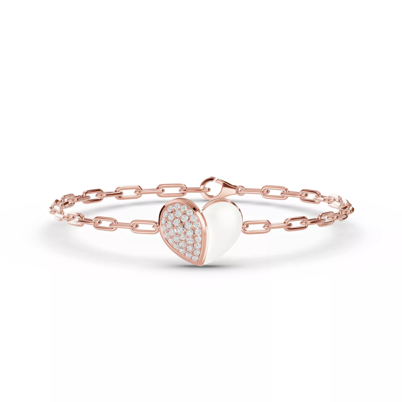 Heart Detail Design 14K Rose Gold Engagement Ring