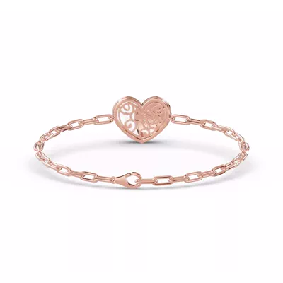 Amara White Ceramic Pavé Heart Bracelet