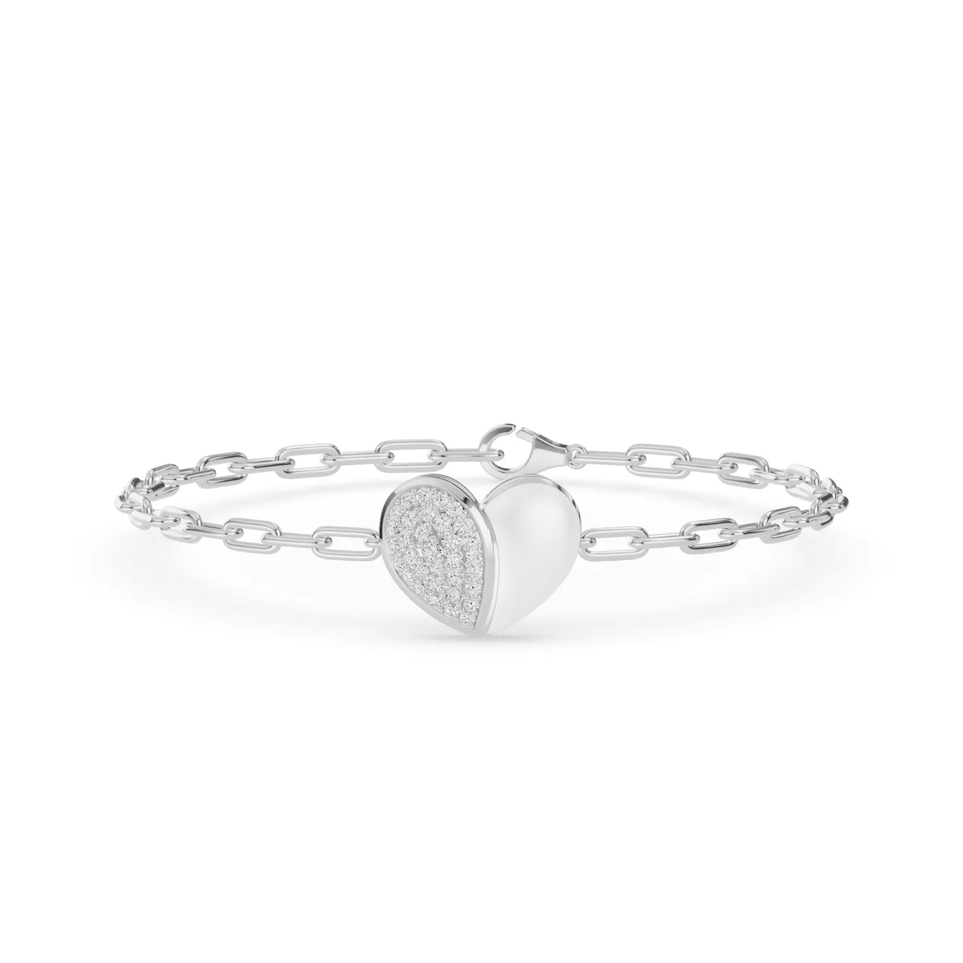 Heart Detail Design 14K White Gold Engagement Ring
