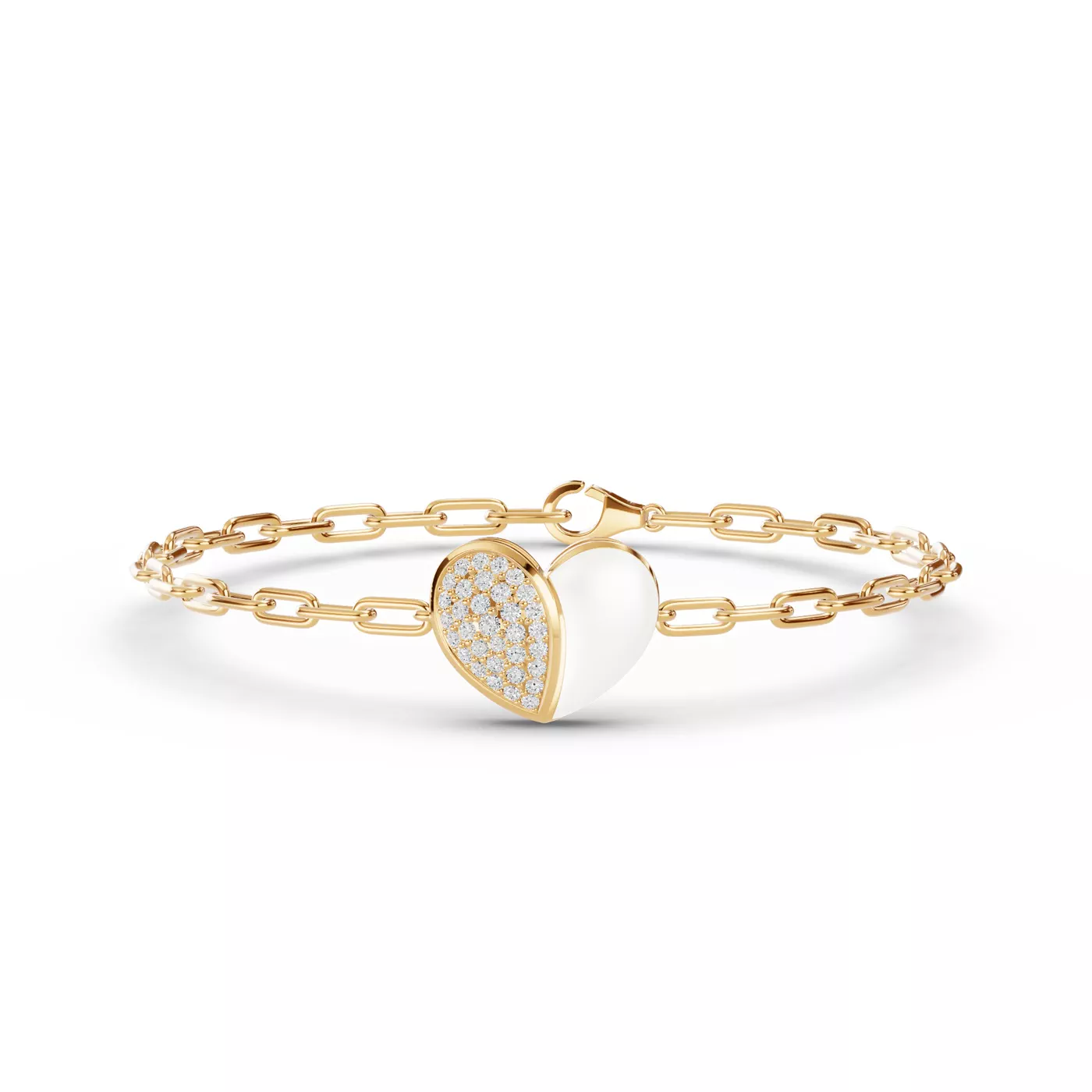 Heart Detail Design 14K Yellow Gold Engagement Ring
