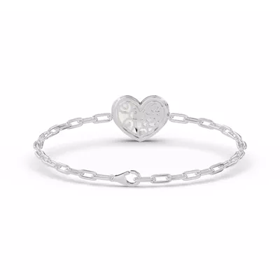 Amara White Ceramic Pavé Heart Bracelet