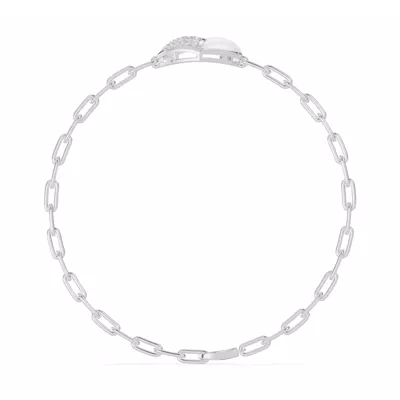Amara White Ceramic Pavé Heart Bracelet
