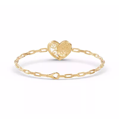 Amara White Ceramic Lab Pavé Heart Bracelet