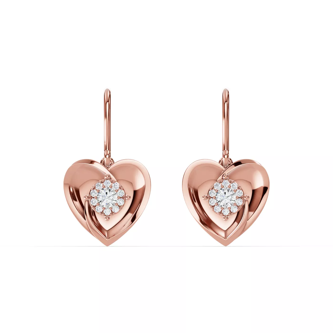 Heart in Pavé 14K Rose Gold Engagement Ring