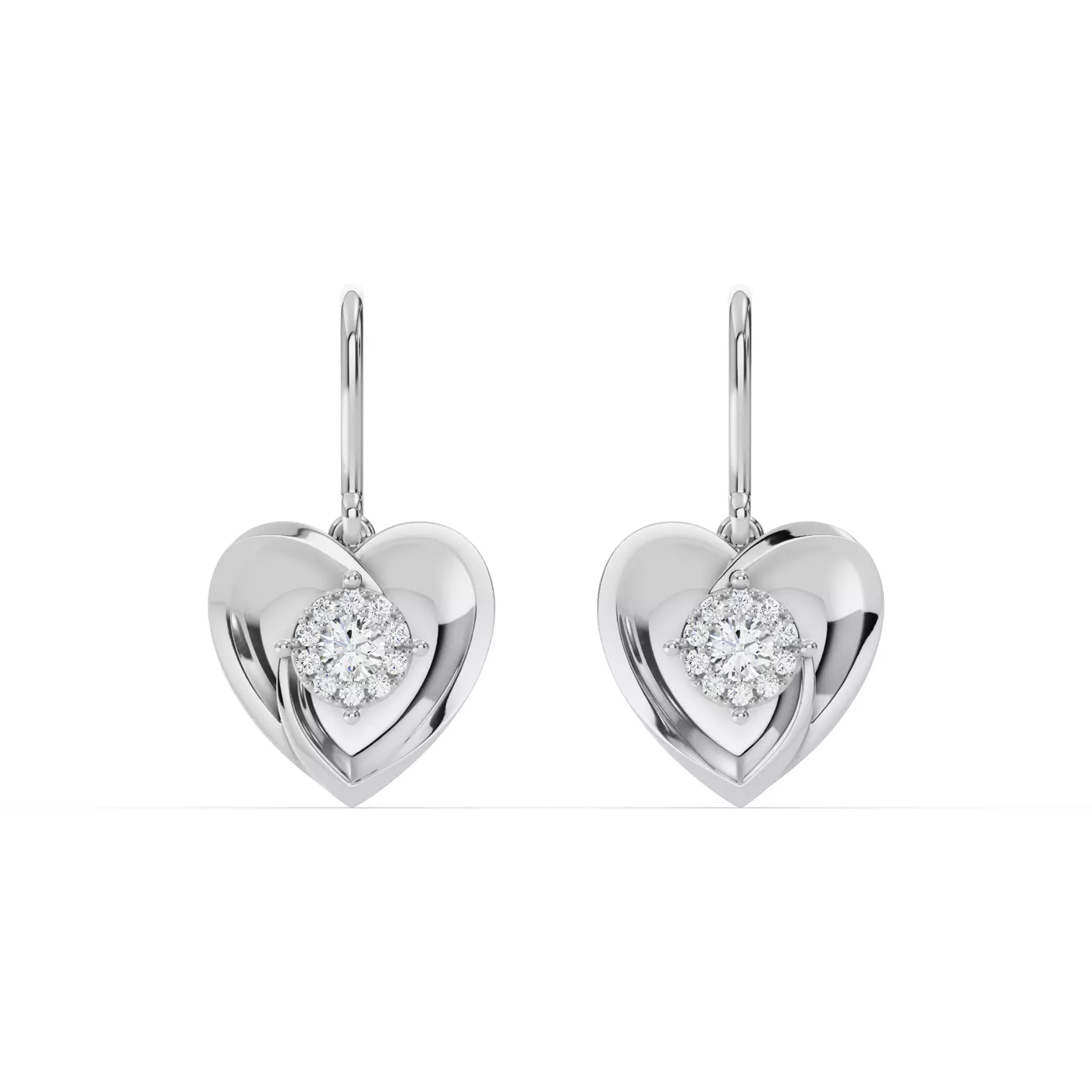 Heart in Pavé 14K White Gold Engagement Ring