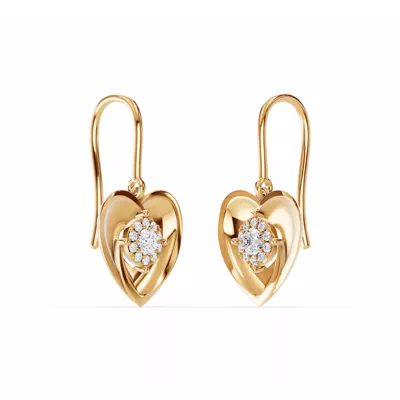 Spira Lab Pavé Halo Heart Earrings