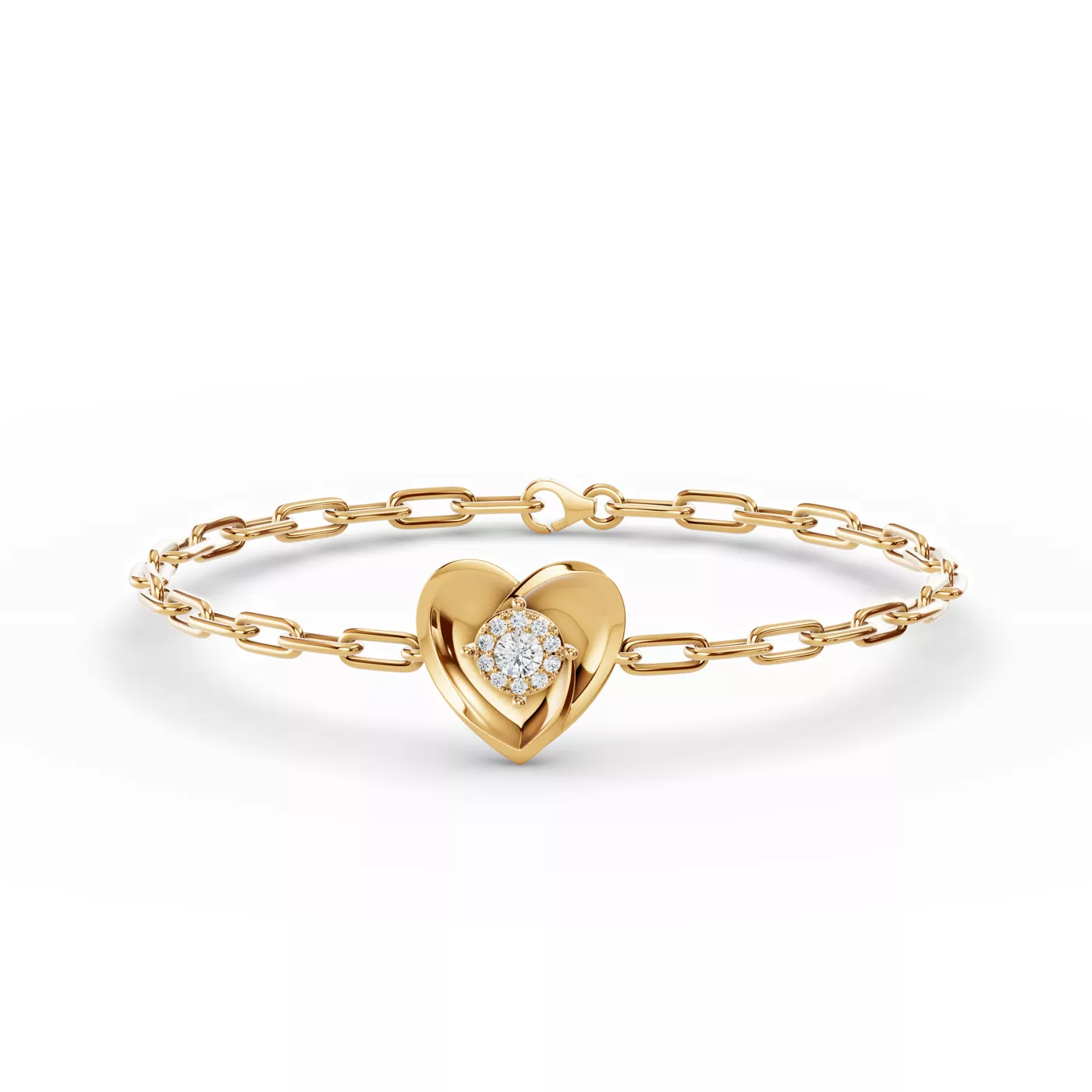 Heart Detail Design 14K Yellow Gold Engagement Ring