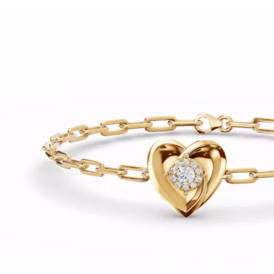 Spira Pavé Halo Heart Bracelet