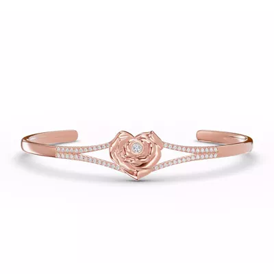 Rose Heart Lab Diamond Bangle