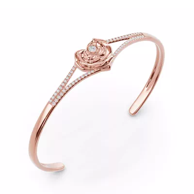 Rose Heart Lab Diamond Bangle