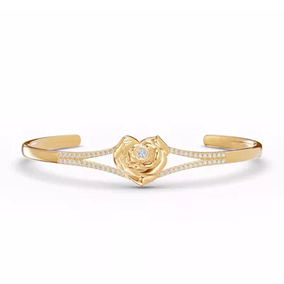Rose Heart Diamond Bangle
