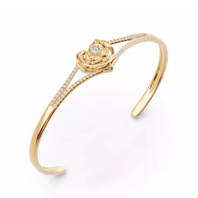 Rose Heart Diamond Bangle