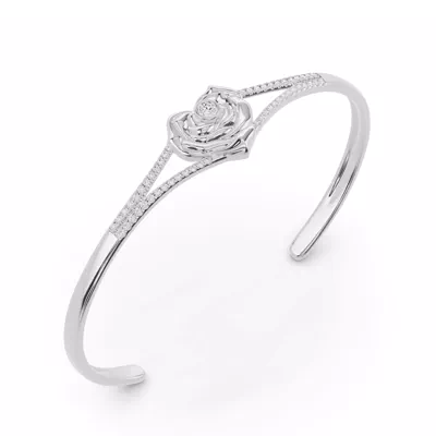 Rose Heart Diamond Bangle