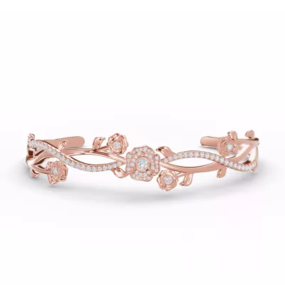 Camelia Floral Diamond Bangle