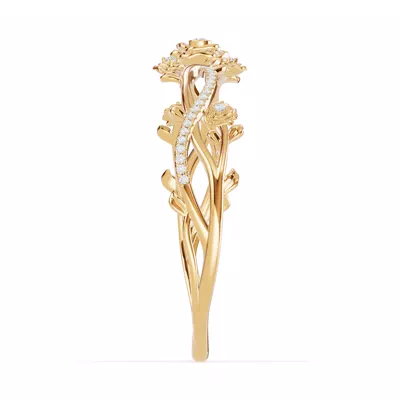 Camelia Floral Lab Diamond Bangle