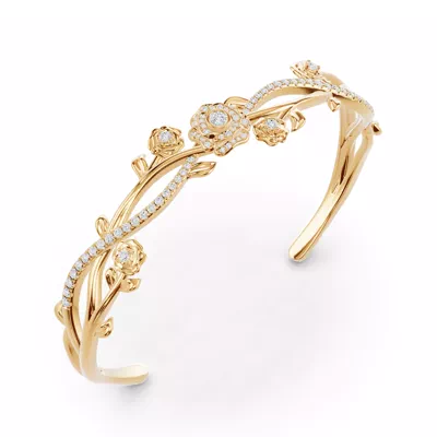 Camelia Floral Diamond Bangle