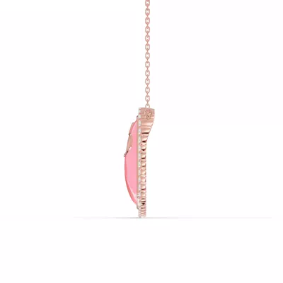 Cherish Pink Lab Pavé Heart Necklace