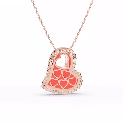 Cherish Red Lab Pavé Heart Necklace
