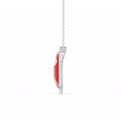Cherish Red Pavé Heart Necklace