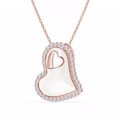 Cherish White Pavé Heart Necklace