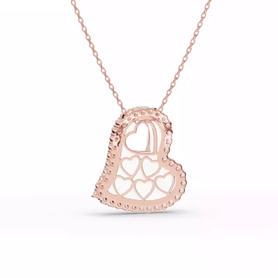 Cherish White Pavé Heart Necklace