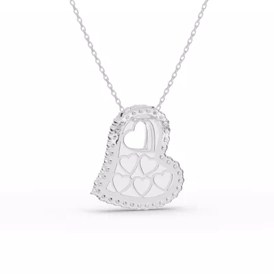 Cherish White Lab Pavé Heart Necklace