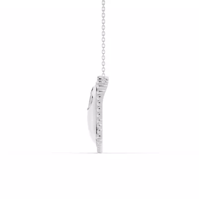 Cherish White Lab Pavé Heart Necklace