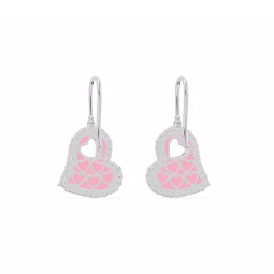 Cherish Pink Pavé Heart Earrings