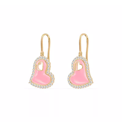 Cherish Pink Pavé Heart Earrings