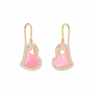 Cherish Pink Pavé Heart Earrings