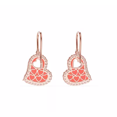 Cherish Red Lab Pavé Heart Earrings