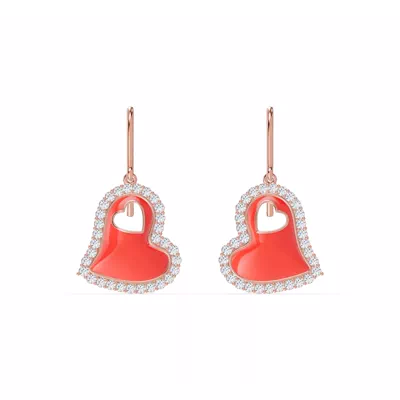 Cherish Red Pavé Heart Earrings