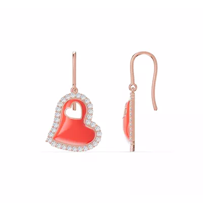 Cherish Red Pavé Heart Earrings