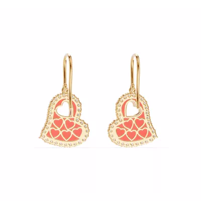 Cherish Red Pavé Heart Earrings