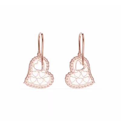 Cherish White Lab Pavé Heart Earrings