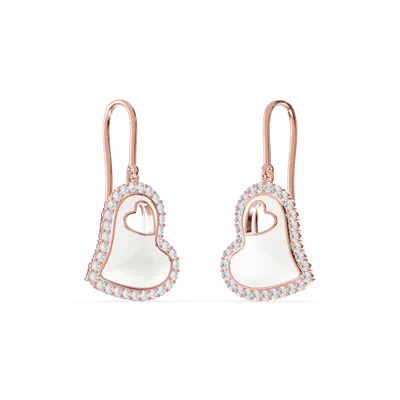 Cherish White Pavé Heart Earrings