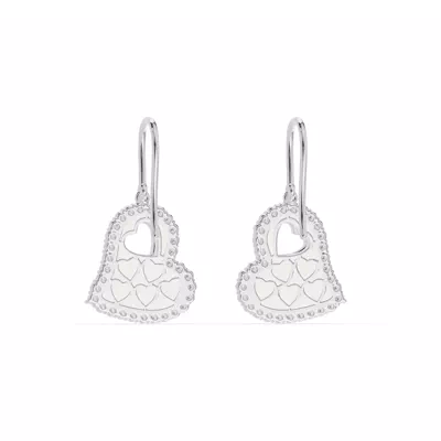 Cherish White Pavé Heart Earrings