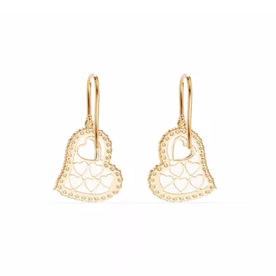 Cherish White Pavé Heart Earrings