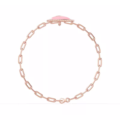 Cherish Pink Lab Pavé Heart Bracelet